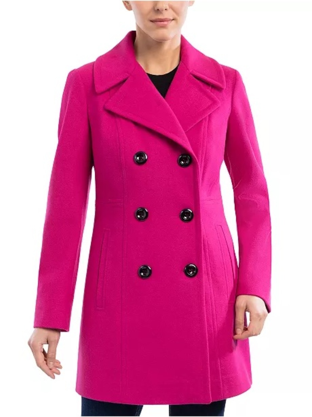 Anne Klein Double-Breasted Pea Coat